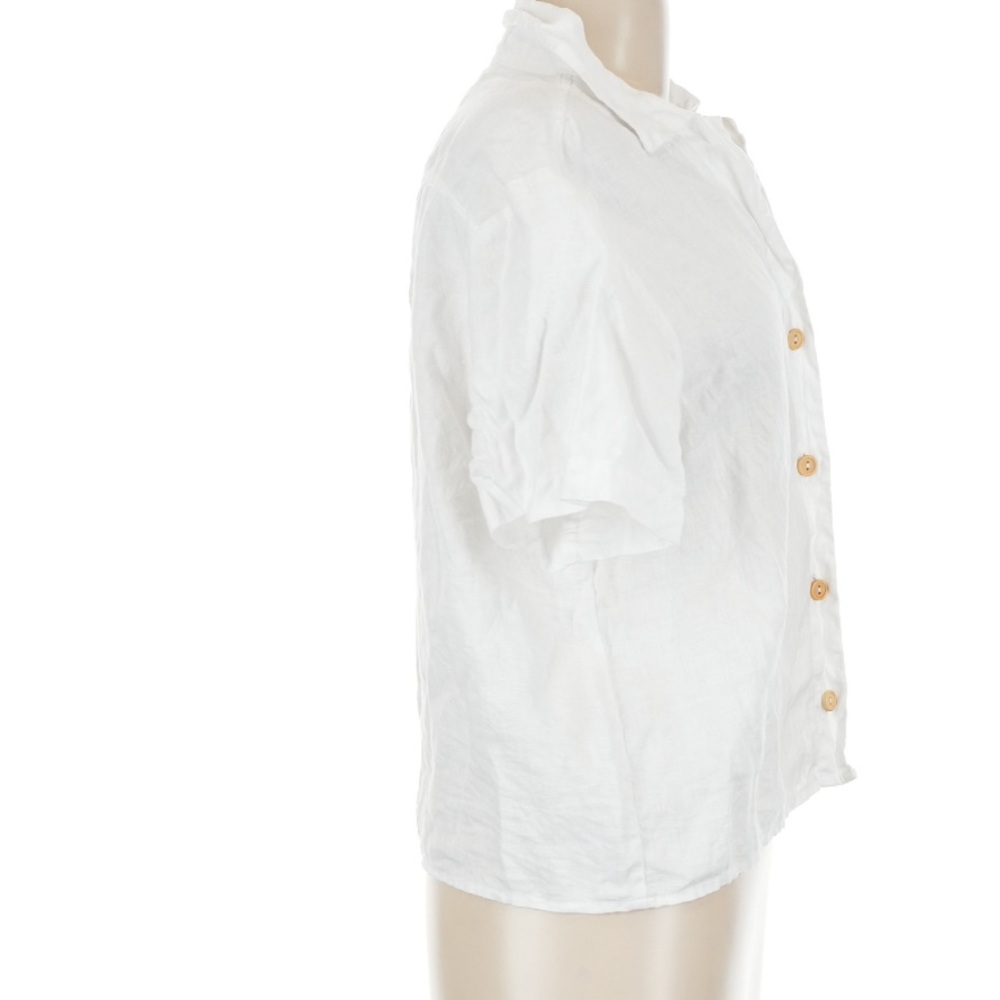 Mate the Label Logan linen shirt Bright White Classic Button Down Medium - Picture 4 of 10